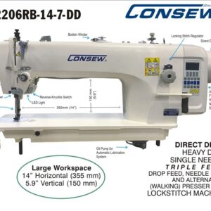 Consew Model 2206RB14 7 DD With Table and Motor
